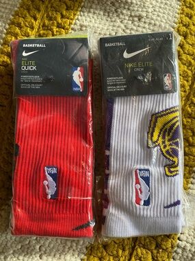 🆕 Two pairs Nike Elite NBA Athletic Socks Large